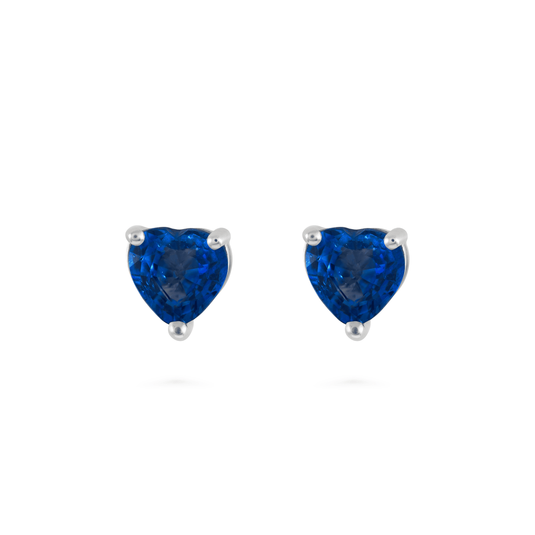 Blue Sapphire Heart Earring - HIBA JABER