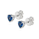 Load image into Gallery viewer, Blue Sapphire Heart Earring - HIBA JABER
