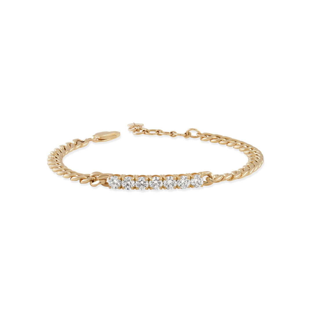 Bold Chain Bracelet Diamonds in the Middle - HIBA JABER