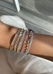 Bold Chain Bracelet Diamonds in the Middle - HIBA JABER