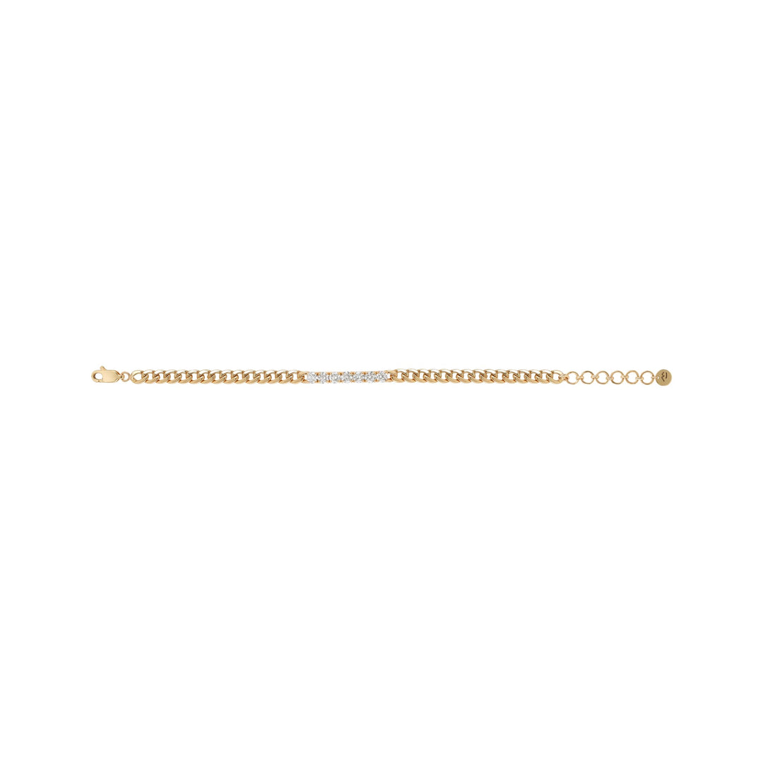 Bold Chain Bracelet Diamonds in the Middle - HIBA JABER