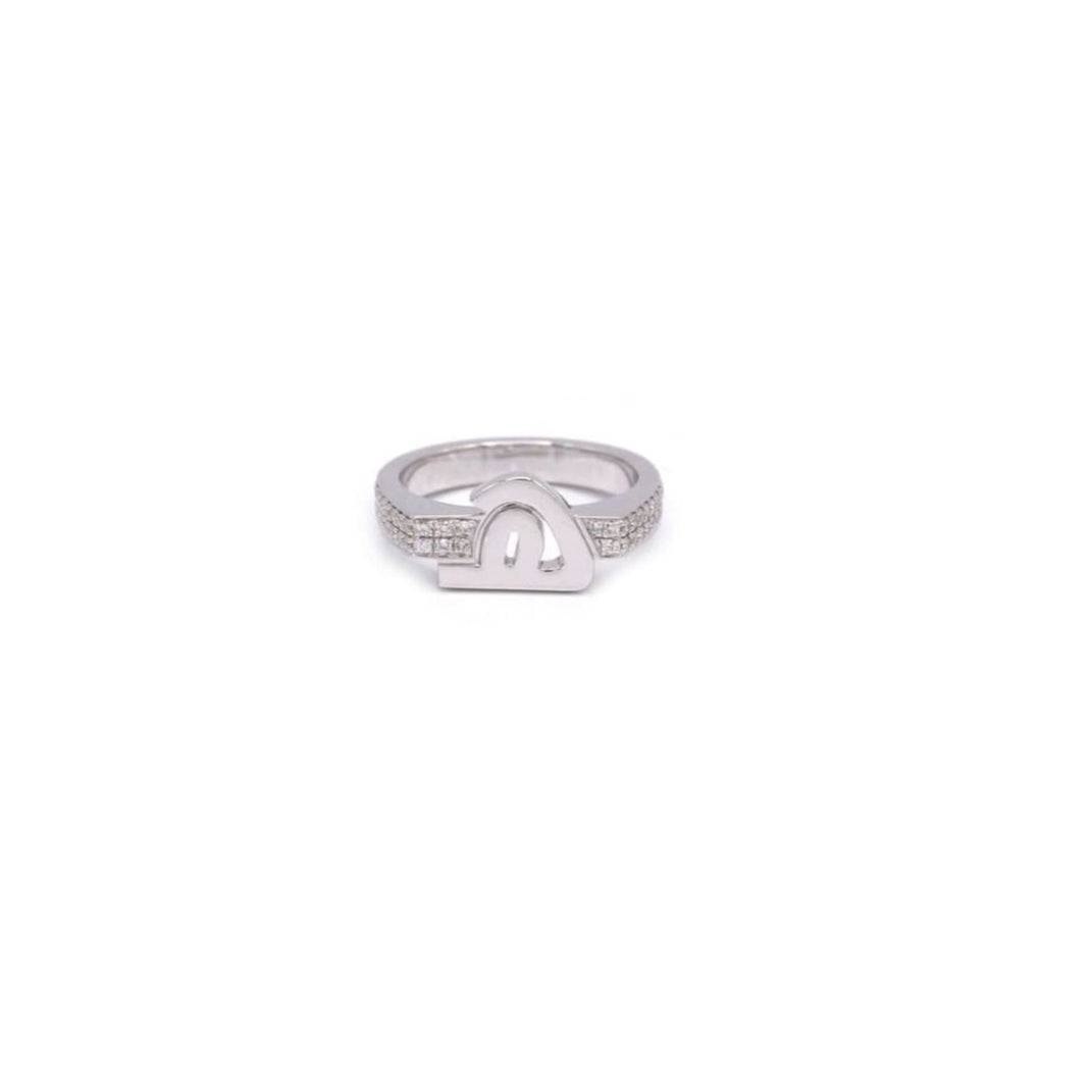 Bold Flat Top Initial Pinky Ring - HIBA JABER