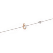 Bracelet with Two Letters and Heart on Chain - HIBA JABER