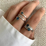 Ceylon Duo Rings - Blue - HIBA JABER