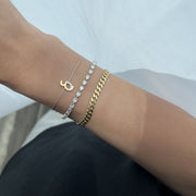 Chain Bracelet with Two Letters ر ع - HIBA JABER