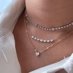 Load image into Gallery viewer, Chained Up Heart Diamond Necklace 0.71ct - HIBA JABER
