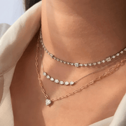 Chained Up Heart Diamond Necklace 0.71ct - HIBA JABER