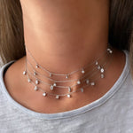 Load image into Gallery viewer, Choker with 5 Hanging Round Diamonds - HIBA JABER
