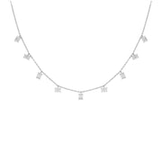 Choker with Hanging Baguette Cut Diamonds - HIBA JABER