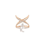 Load image into Gallery viewer, Criss Cross Ring with diamonds on the bands - HIBA JABER
