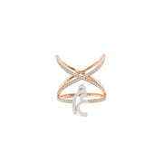 Criss Cross Ring with diamonds on the bands - HIBA JABER