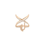 Load image into Gallery viewer, Criss Cross Ring with diamonds on the bands - HIBA JABER
