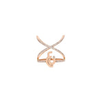 Load image into Gallery viewer, Criss Cross Ring with diamonds on the bands - HIBA JABER
