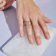 Criss Cross Ring with diamonds on the bands - HIBA JABER
