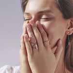 Load image into Gallery viewer, Criss Cross Ring with diamonds on the bands - HIBA JABER
