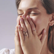 Criss Cross Ring with diamonds on the bands - HIBA JABER