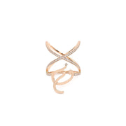 Criss Cross Ring with diamonds on the bands - HIBA JABER