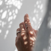 Customized Chain Ring with Two Letters - One set in Diamonds - HIBA JABER