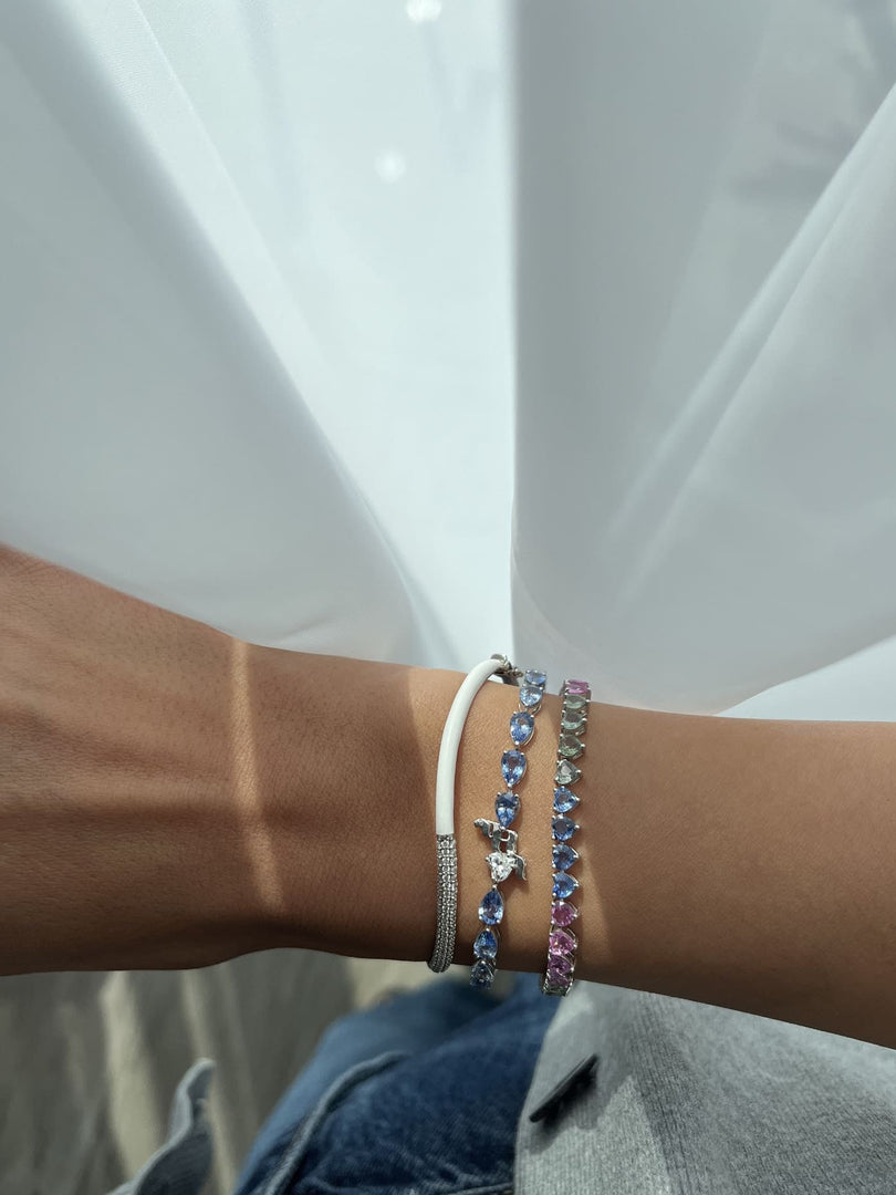 Customized Multi Colored Sapphire Gemstone Bracelet - HIBA JABER