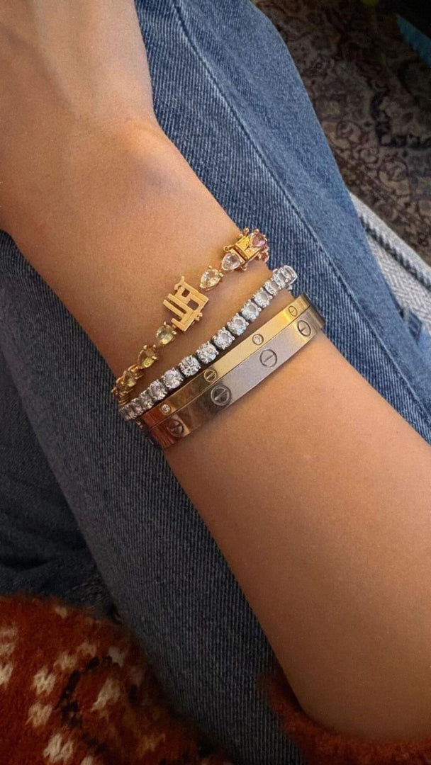 Customized Multi Colored Sapphire Gemstone Bracelet - HIBA JABER