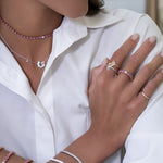 Load image into Gallery viewer, Customized necklace with hanging diamonds - HIBA JABER
