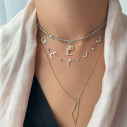 Customized Pendant with Interval Diamond Choker - HIBA JABER