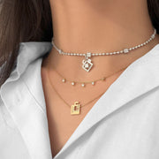 Customized Pendant with Interval Diamond Choker - HIBA JABER