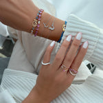 تحميل الصورة في عارض المعرض, Customized Sapphire Gemstone Bracelet with Letters - HIBA JABER
