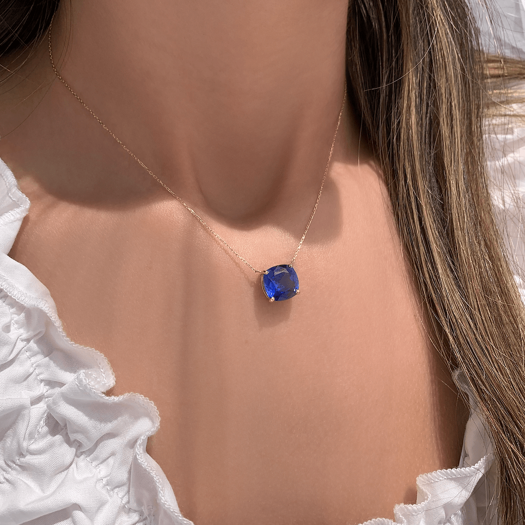Dark Blue Sapphire Necklace / 4.29cts - HIBA JABER