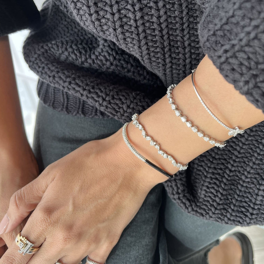 Diamond Pear Tennis Bracelet - HIBA JABER