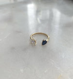 عرض الصورة في المعرض، Diamond &amp; Sapphire Ring - HIBA JABER