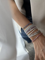 Load image into Gallery viewer, Diamond Sideway Emerald Setting Diamond Tennis Bracelet 0.20ct Each - HIBA JABER