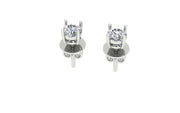 Diamond Solitaire Earrings/ 0.3ct Each - HIBA JABER