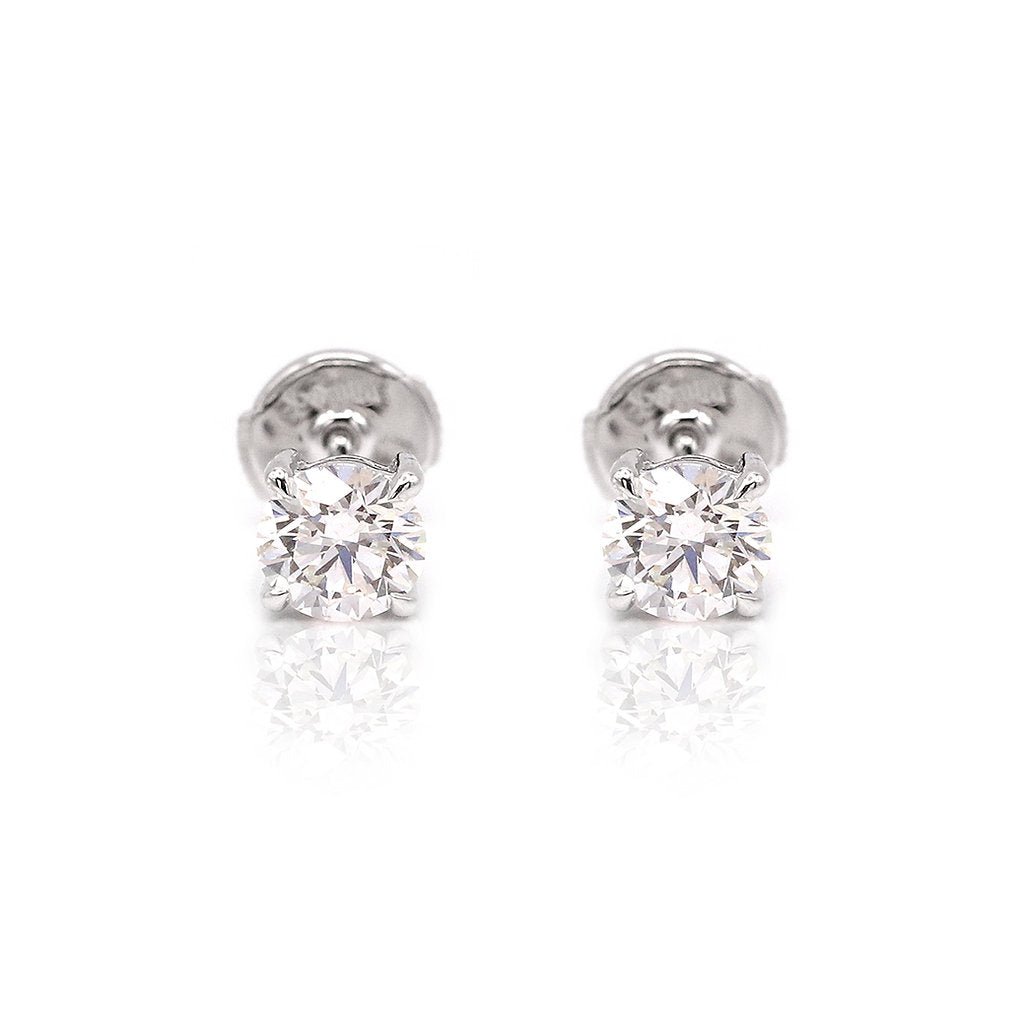 Diamond Solitaire Earrings/ 0.5ct - HIBA JABER