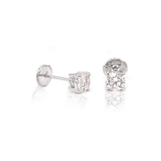 Diamond Solitaire Earrings/ 0.5ct - HIBA JABER