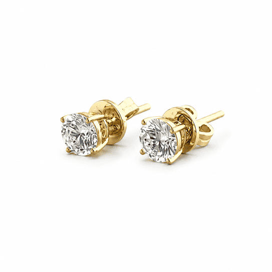 Diamond Solitaire Earrings I 0.6cts Each - HIBA JABER