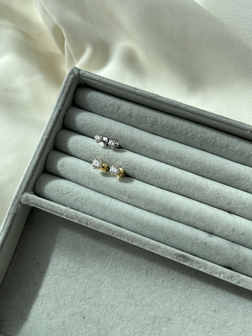 Diamond Solitaire Earrings I 0.6cts Each - HIBA JABER