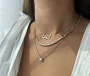 Diamond Tennis Chain Necklace - HIBA JABER