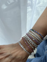 Load image into Gallery viewer, Diamond Vertical Emerald Setting Diamond Tennis Bracelet 0.20ct Each - HIBA JABER