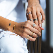 Double Banded Rings - Set in Precious Stones - HIBA JABER