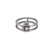 Double Banded Rings - Set in Precious Stones - HIBA JABER