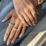 Load image into Gallery viewer, Dual Gold Bold Infinity Ring I Diamonds - HIBA JABER