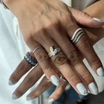 Load image into Gallery viewer, Dual Gold Bold Infinity Ring I Diamonds - HIBA JABER
