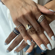 Dual Gold Bold Infinity Ring I Diamonds - HIBA JABER