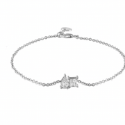 Duo Sparkle Diamond Bracelet - 18 - k - white - gold - HIBA JABER