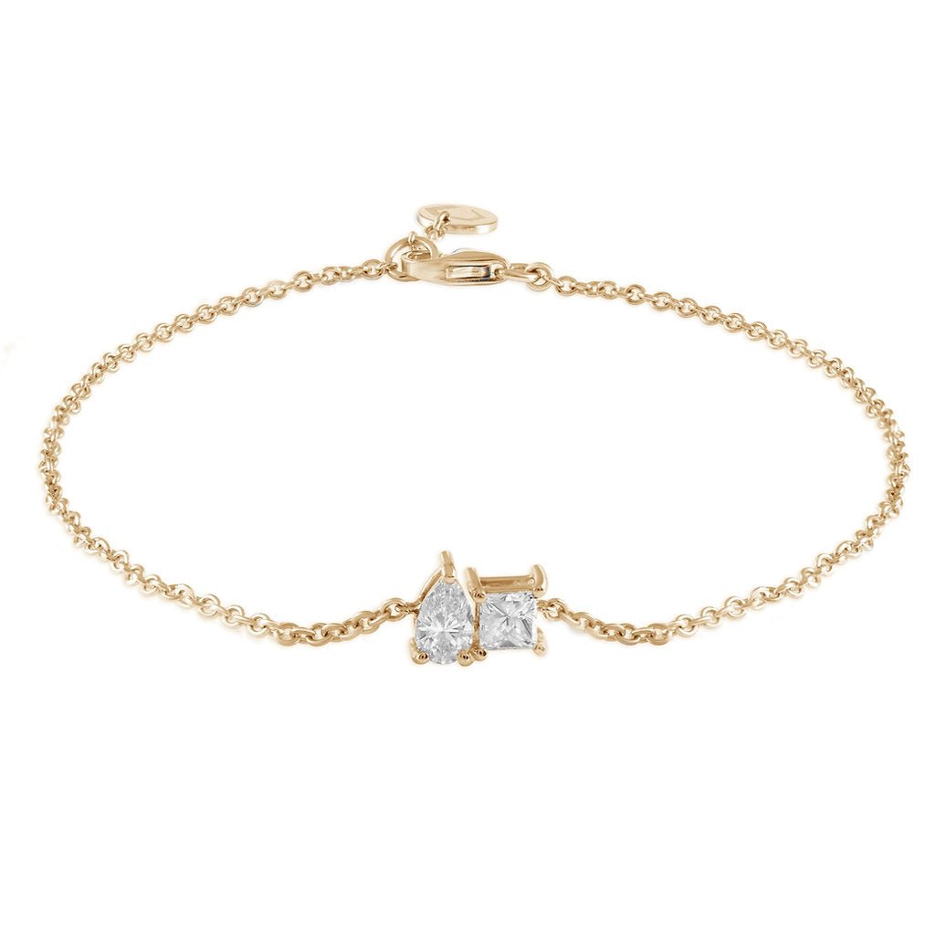 Duo Sparkle Diamond Bracelet - 18 - k - yellow - gold - HIBA JABER