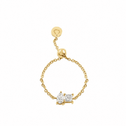 Duo Sparkle Diamond Chain Ring - HIBA JABER