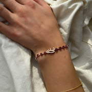 Elegant Ruby Spaced - Out Bracelet with Customized Initials - HIBA JABER