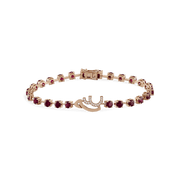 Elegant Ruby Spaced - Out Bracelet with Customized Initials - HIBA JABER