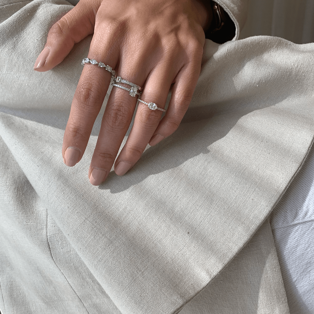 Emerald Diamond Pave Ring - HIBA JABER